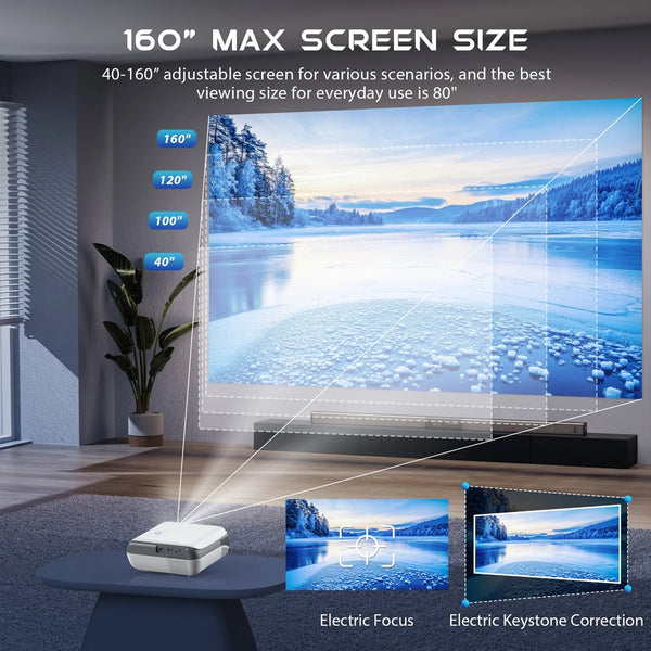 HAPPRUN 4K Google TV Projector,Google Officially Licensed,Dolby Audio,Electric Focus & Auto Vertical Keystone