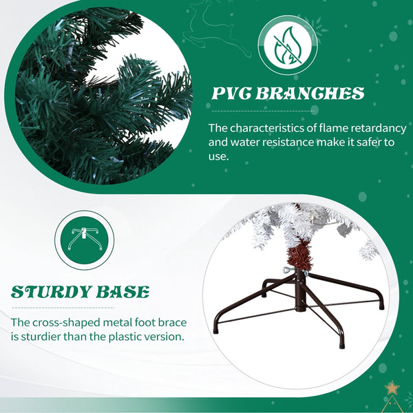 6FT Santa Hat Style Pre-lit Christmas Tree, Hinged Artificial Xmas Tree Pine Tree with 250 Warm White Lights, 839 Branch Tips for Holiday Party