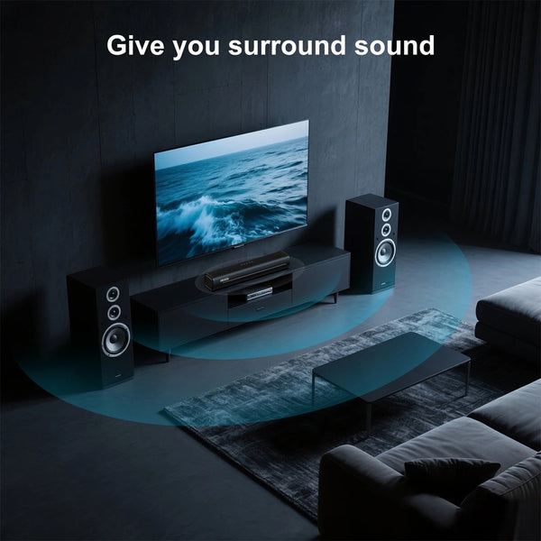 TOPVISION 2.1 Ch Sound Bar for TV, Bluetooth 5.4 Sound Bar with Subwoofer with HDMI ARC/Optical/Aux/USB, 3D Surround Sound System for Christmas gifts