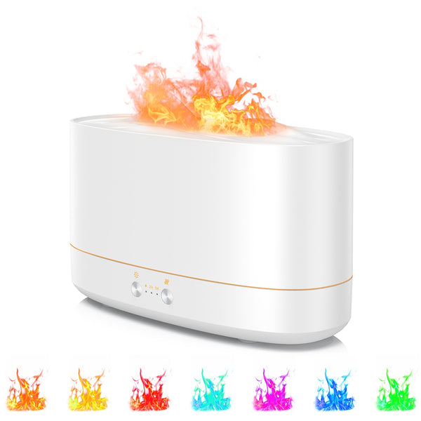 VAVSEA Flame Diffuser Humidifier, 7 Color Essential Oil Diffuser, 200ml Time Setting for Home